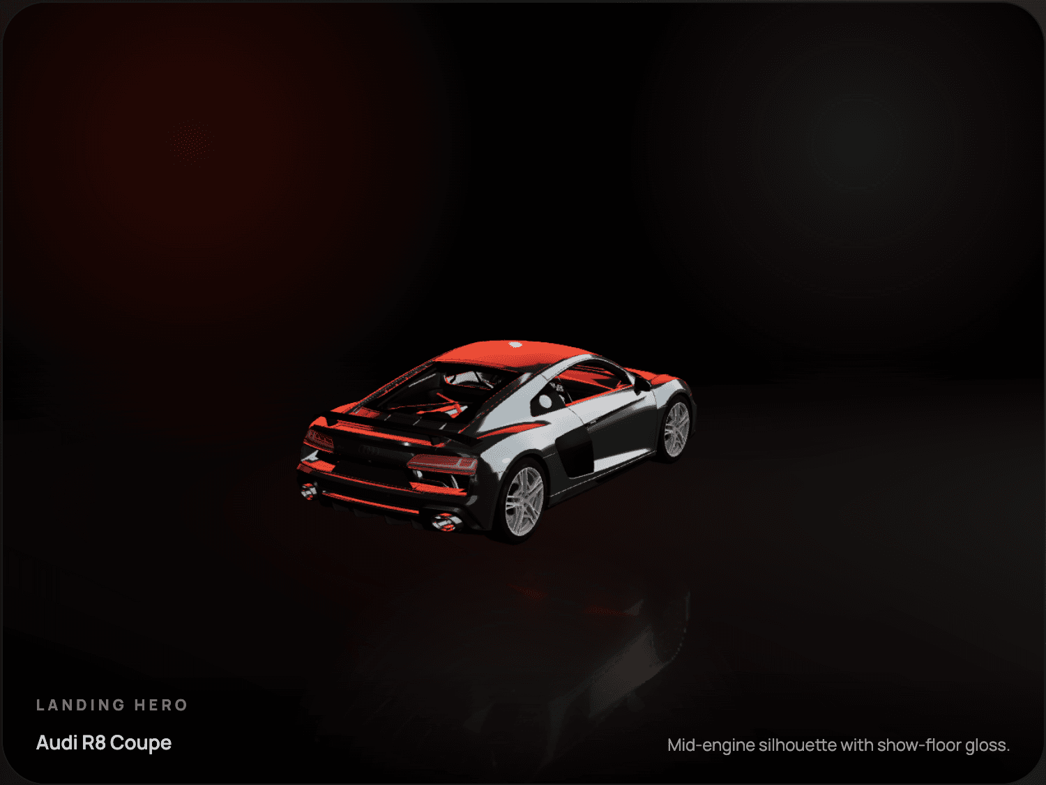 Audi coupe with dark accent trim and gloss finish